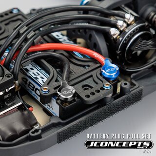 JConcepts?battery plug pull set, w/plugs, blue + and black ?