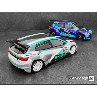 Bittydesign SKODA?Fabia RS Rally2?1/10 190mm rally?clear body, Hard?1,2mm?(wing included)