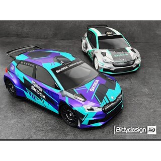 Bittydesign SKODA?Fabia RS Rally2?1/10 190mm rally?clear body, Hard?1,2mm?(wing included)