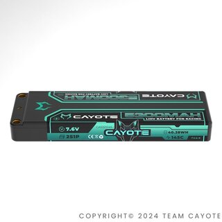 RACING LIPO BATTERIE, 145C, 5300MAH, 7.6V, 40.28WH CAYOTE...
