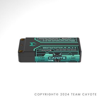 RACING LIPO BATTERIE, 145C, 5000MAH, 7.6V, 38WH CAYOTE...