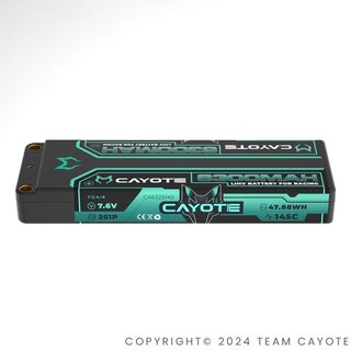 RACING LIPO BATTERIE, 145C, 6300MAH, 7.6V, 47.88WH CAYOTE...
