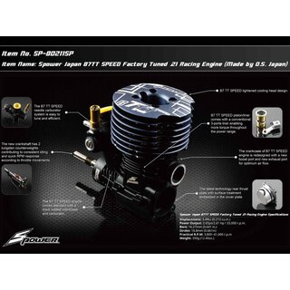 Spower Japan B7TT SPEED Factory Tuned .21 Racing Engine