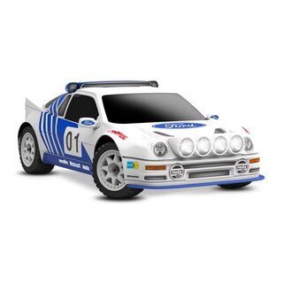 TRAXXAS MINI-RALLY VXL-POWER 4X4 Weiss FORD RS200 RTR BRUSHLESS, HD-TEILE, MIT 2S LIPO/LADER