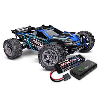 TRAXXAS Rustler 4x4 BL-2S blau 1/10 Stadium-Truck RTR...