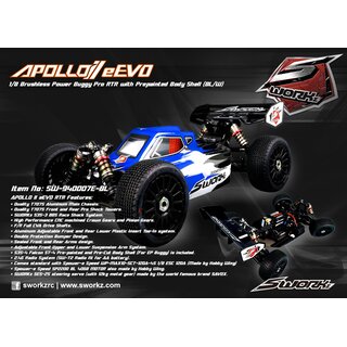 SWORKz Apollo II eEVO 1/8 Brushless Power Buggy Pro RTR with Prepainted Body Shell