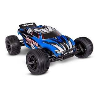 TRAXXAS RUSTLER BLAUX 1/10 2WD STADIUM-TRUCK RTR BRUSHED, HD, CLIPLESS MIT AKKU UND 4AMPERE USB-C-LADER