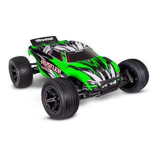 TRAXXAS RUSTLER GR�NX 1/10 2WD STADIUM-TRUCK RTR BRUSHED, HD, CLIPLESS MIT AKKU UND 4AMPERE USB-C-LADER